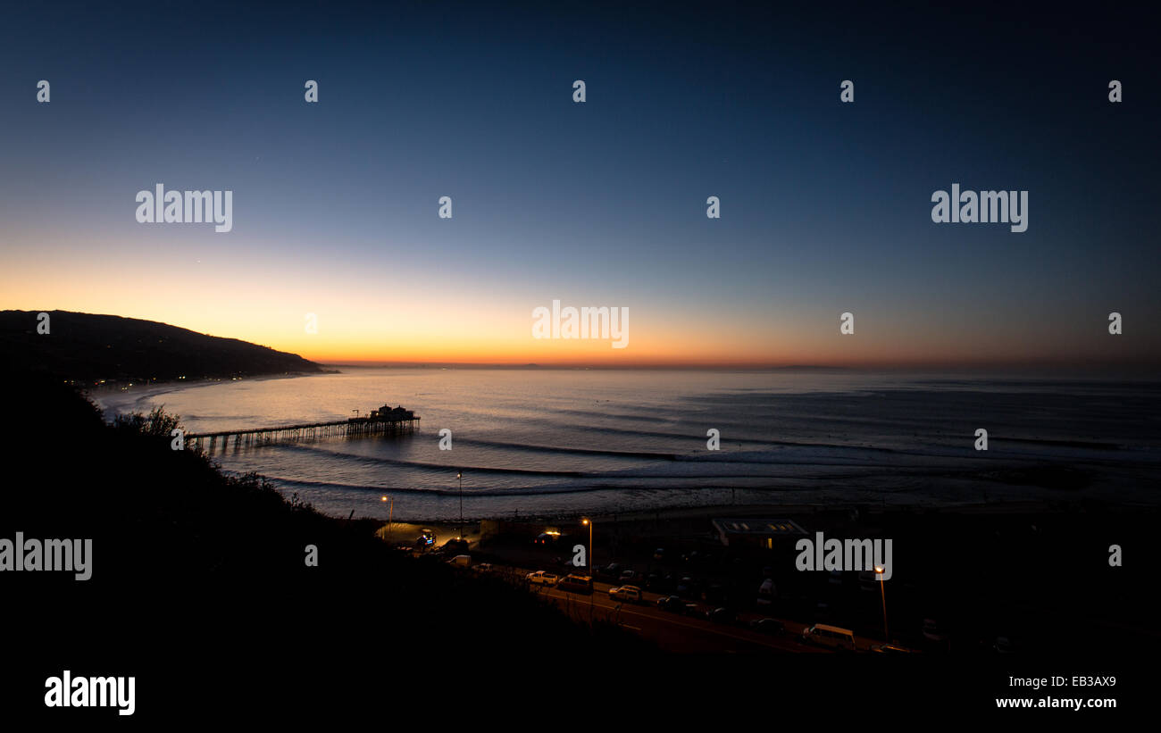 Stati Uniti, California, Los Angeles County, Malibu, costa all'alba Foto Stock