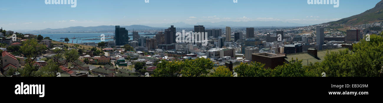 Cape Town City Bowl, Vista panoramica dal segnale Hill, Cape Town, Sud Africa Foto Stock