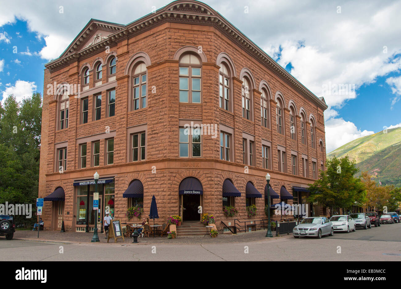 Centro di Aspen nelle Montagne Rocciose del Colorado Foto Stock