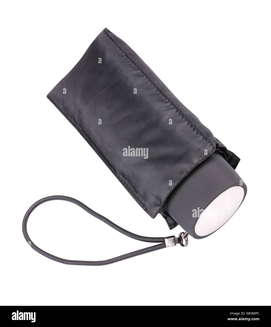 Nero ombrello chiuso isolato Foto Stock