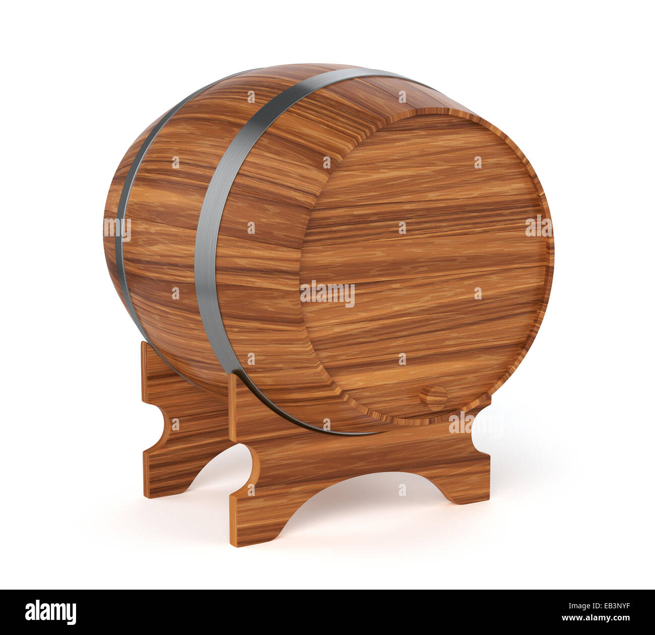 3D render di botte di vino isolato su sfondo bianco Foto Stock