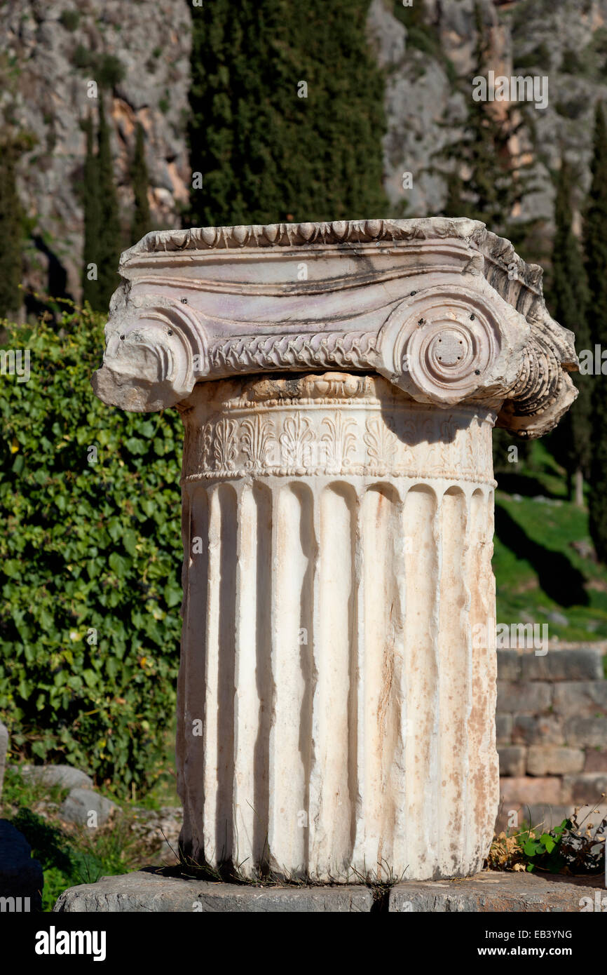 Antico sito di Delphi. La Grecia. Foto Stock