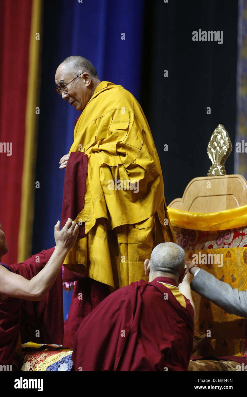 Il Dalai Lama dà un insegnamento in Louisville, Kentucky. Il Louisville Buddista Tibetana Centro, Drepung Gomang Institute, un Foto Stock