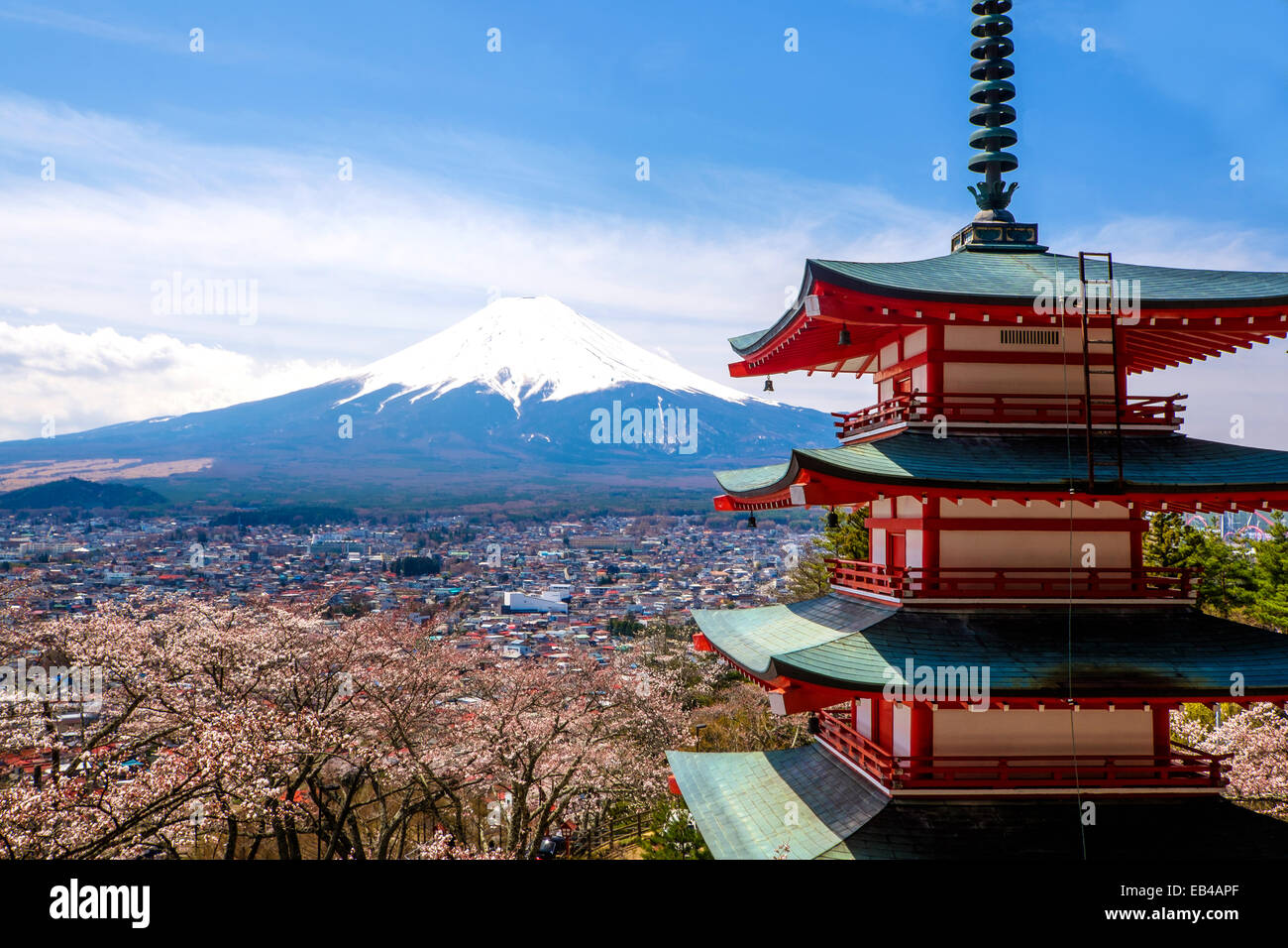 Vista del maestoso monte Fuji in Giappone Foto Stock