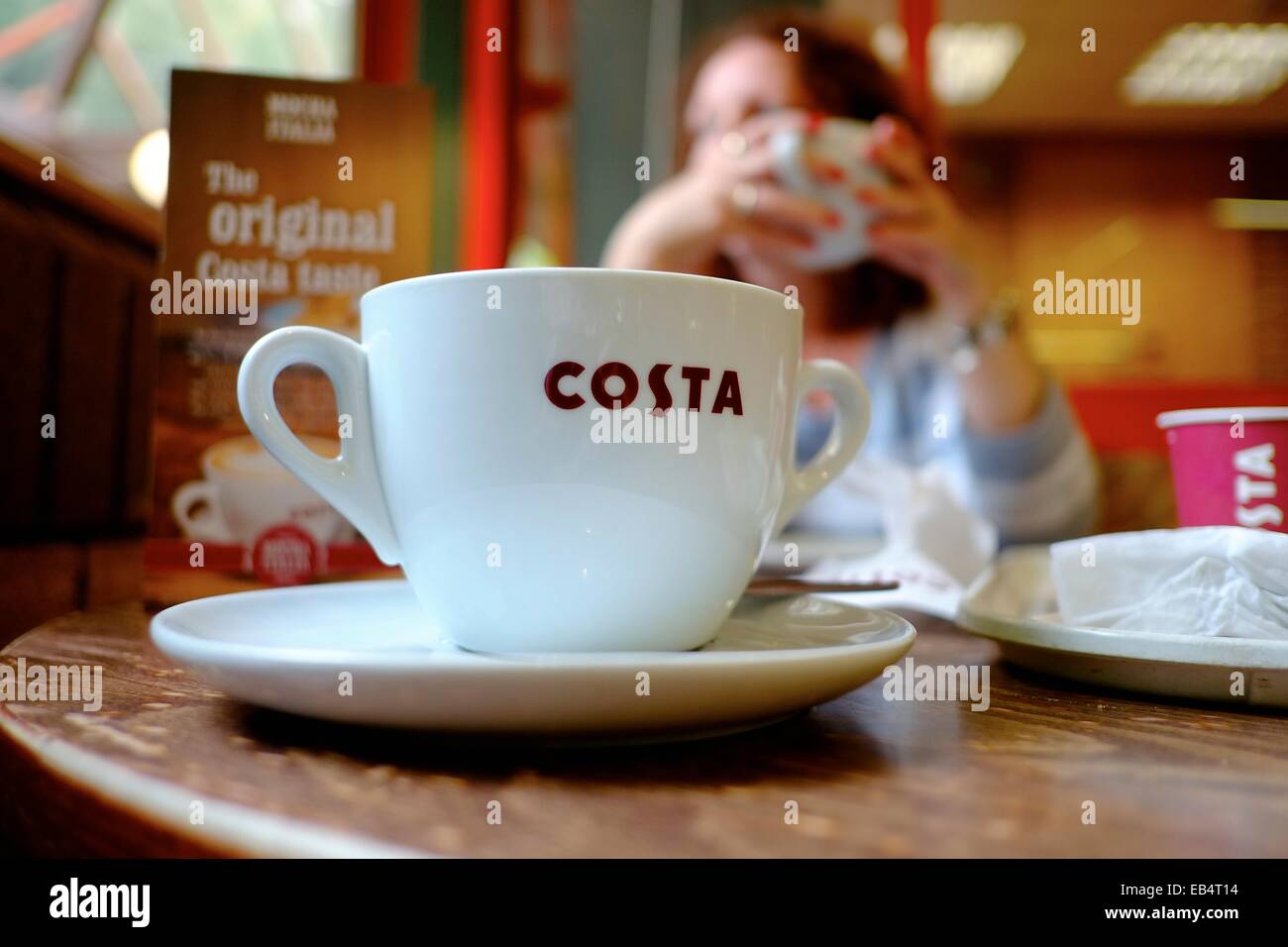 Costa Coffee Cappuccino mug England Regno Unito Foto Stock