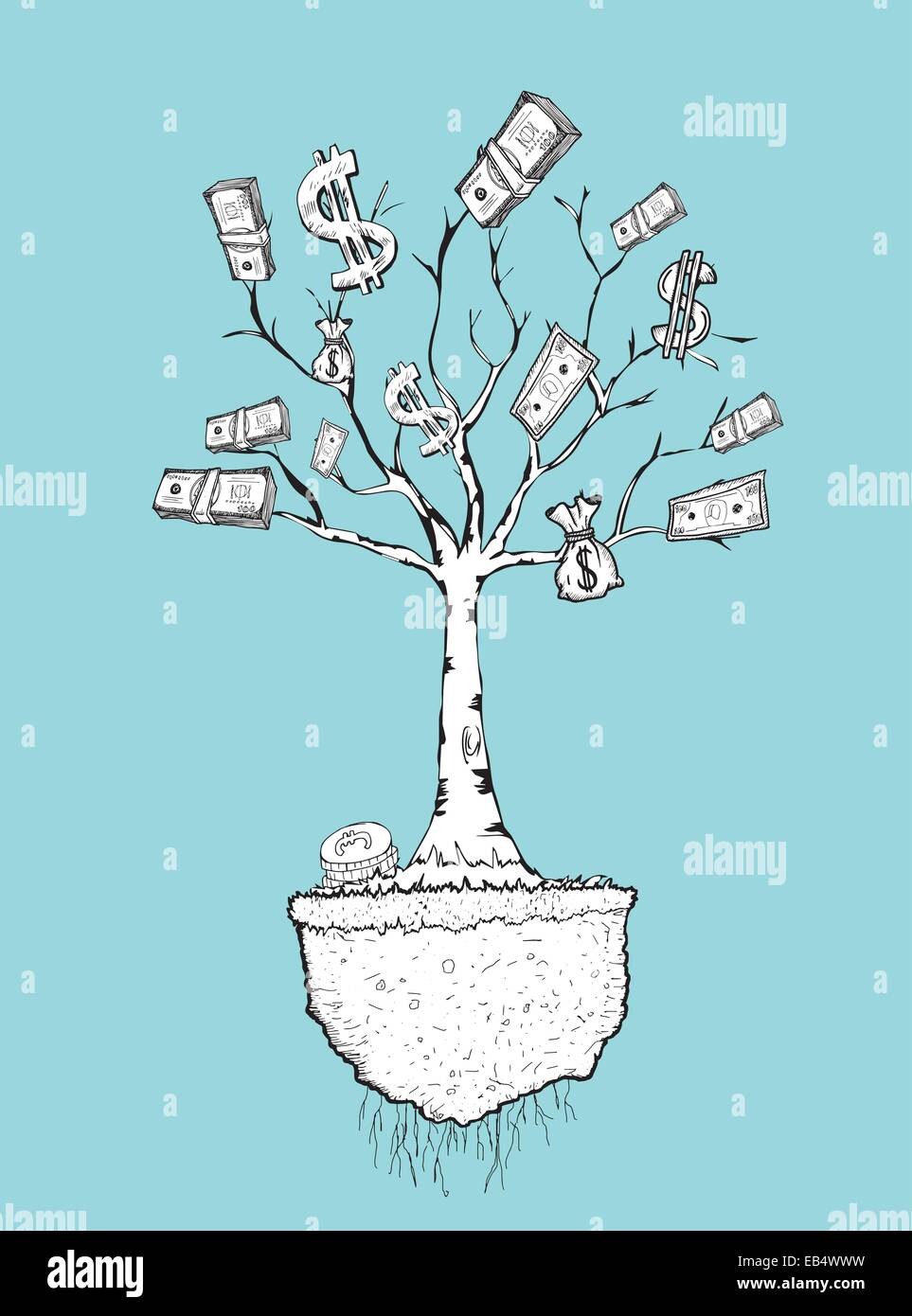 Money Tree illustrazione Illustrazione Vettoriale