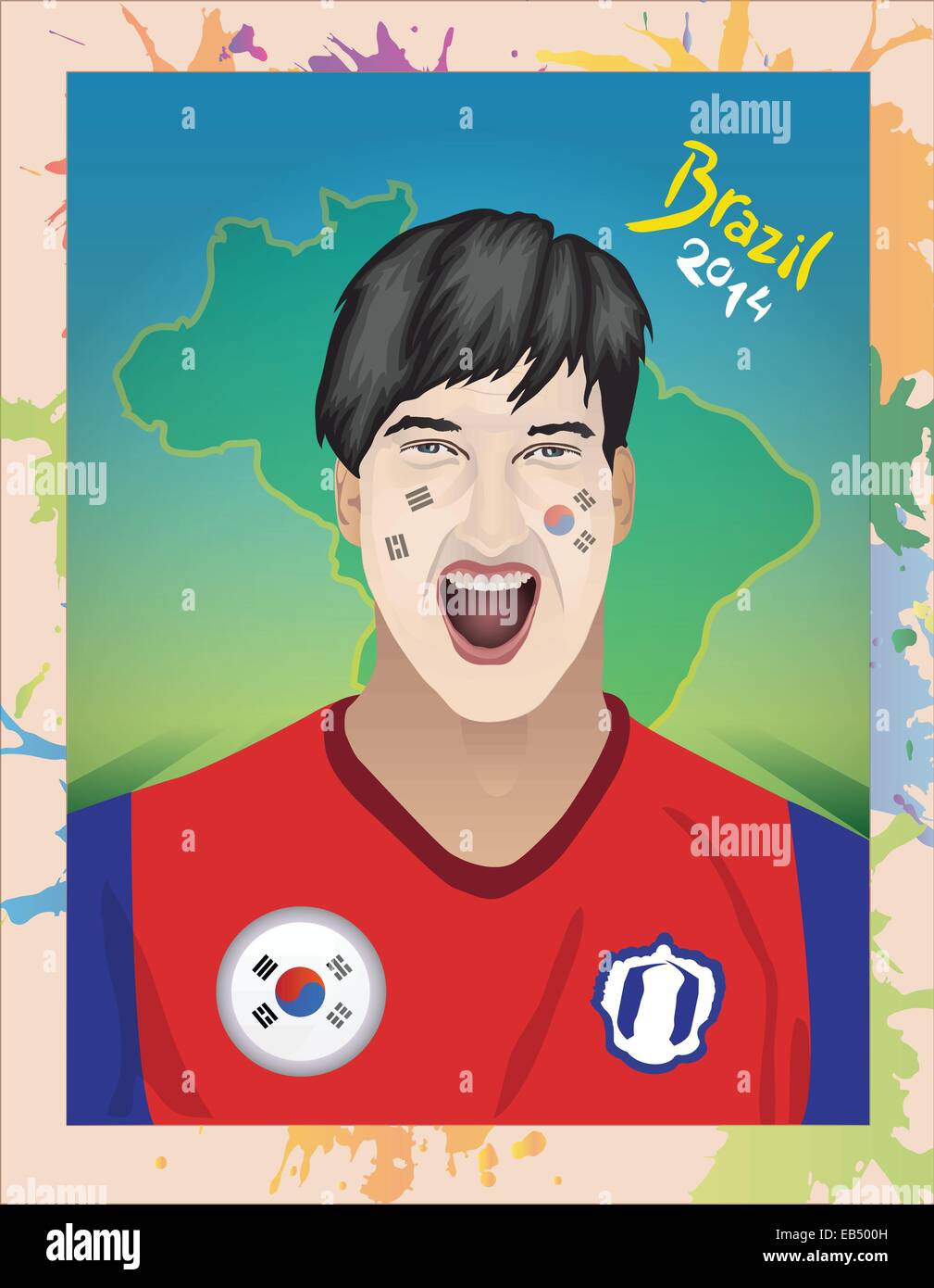 Corea del Sud appassionato di calcio Illustrazione Vettoriale
