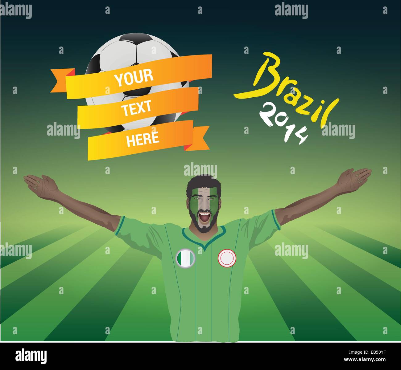 Calcio nigeriana ventola Illustrazione Vettoriale
