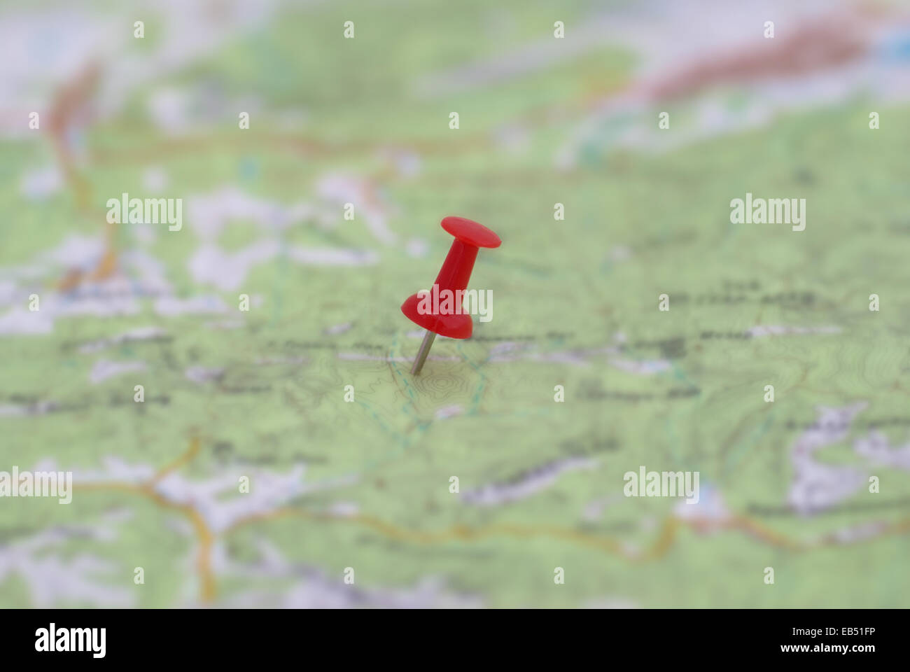 Punto rosso sulla mappa- nozione sfondo Foto Stock