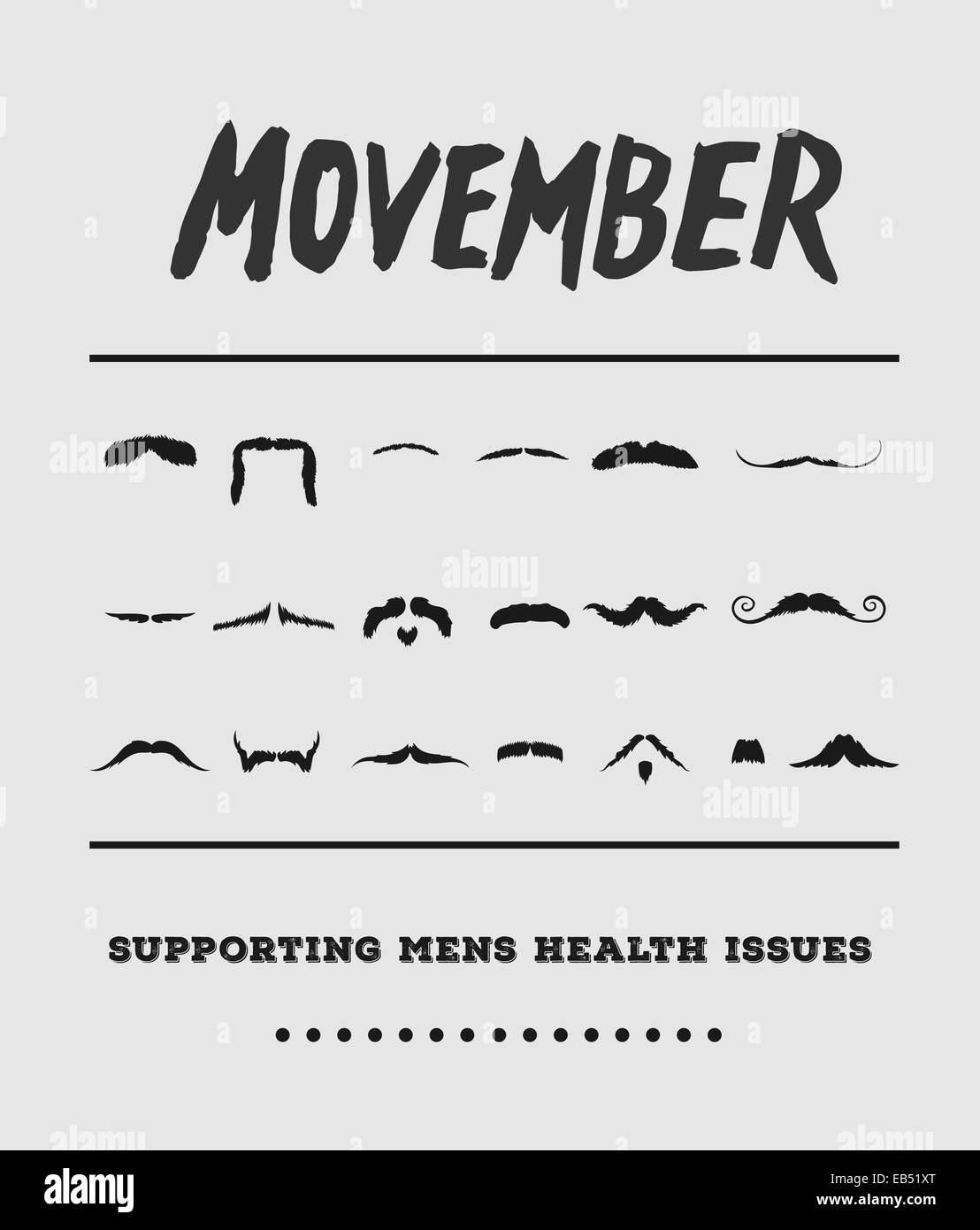 Annuncio Movember vettore con testo e grafica Illustrazione Vettoriale