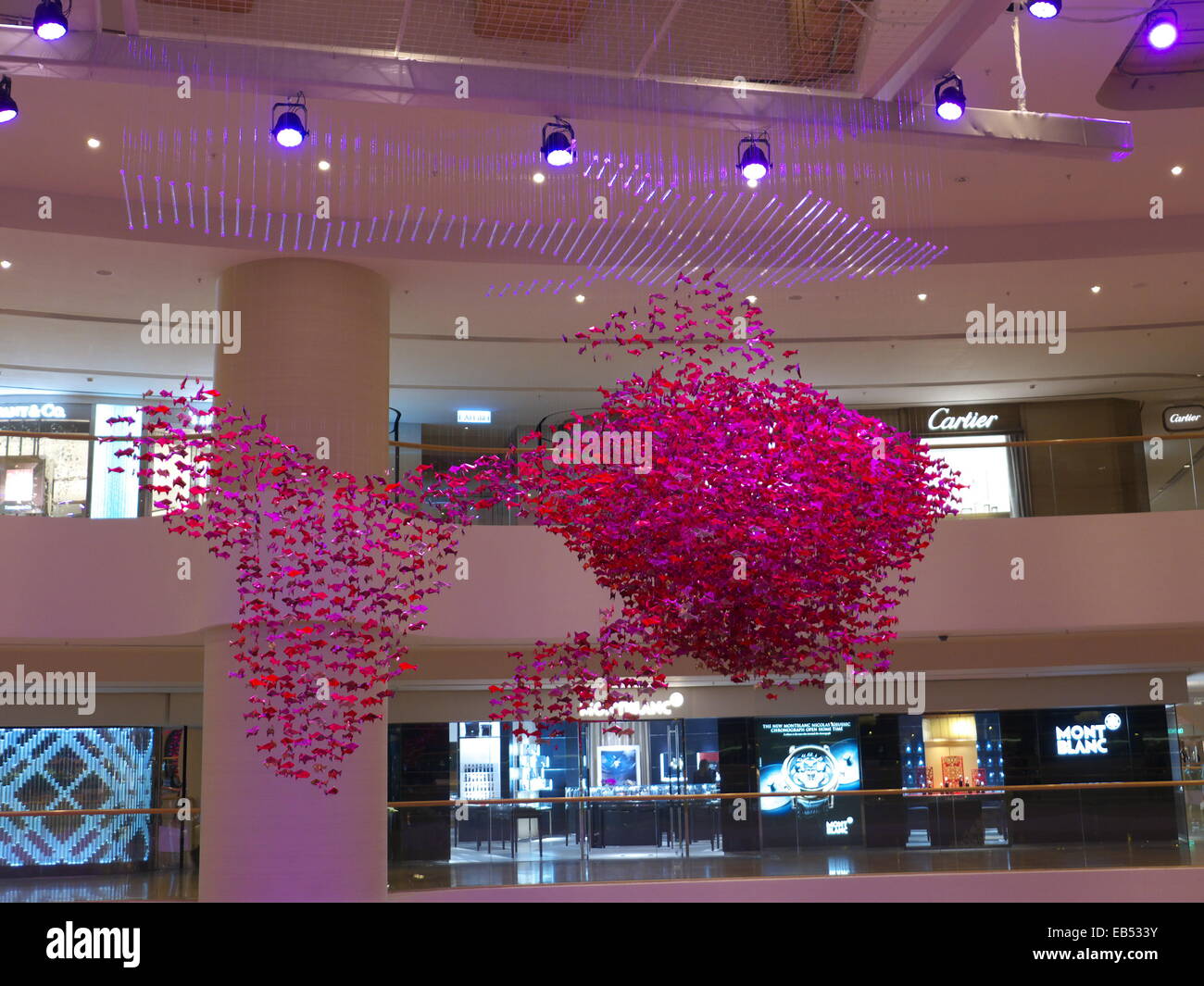 Nuovo anno lunare cinese Festival di Primavera di Hong Kong Shopping Mall decorazione Foto Stock
