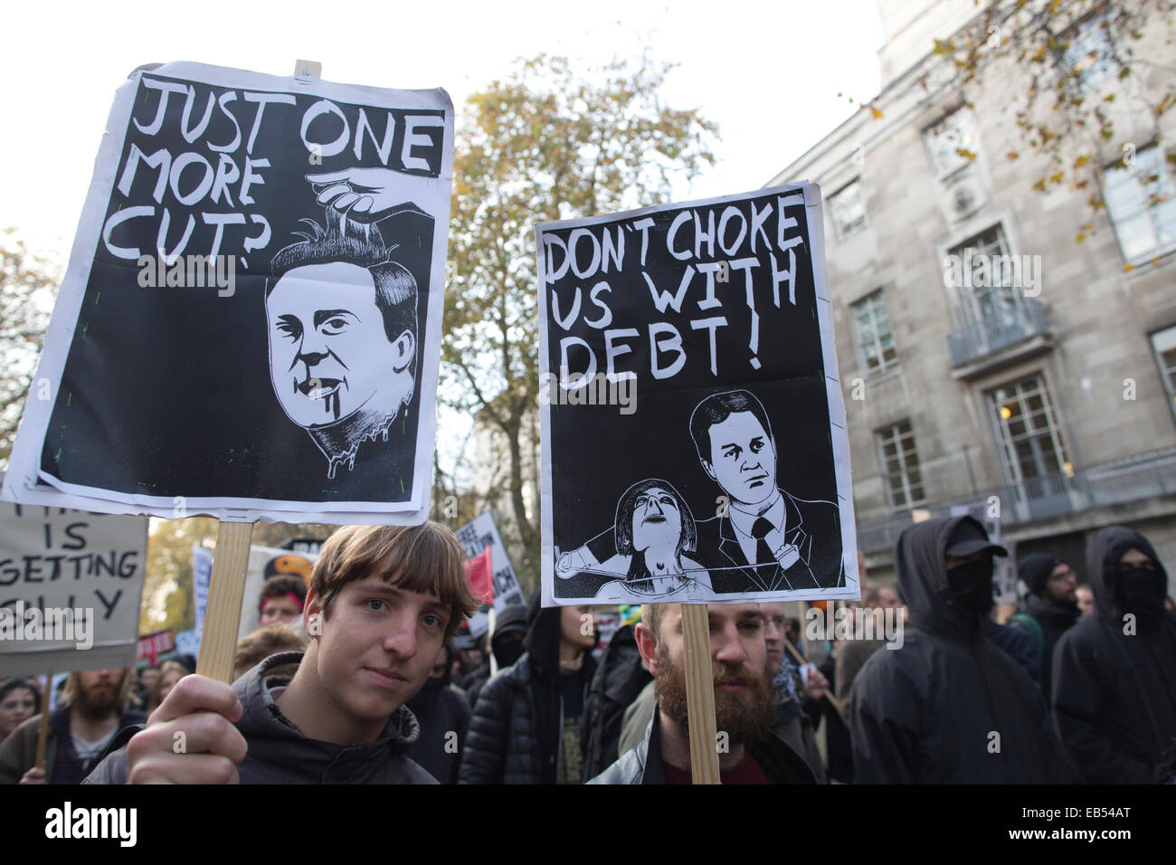 Gli studenti protestavano come parte della libera educazione degli studenti manifestazione a Londra, Regno Unito Foto Stock