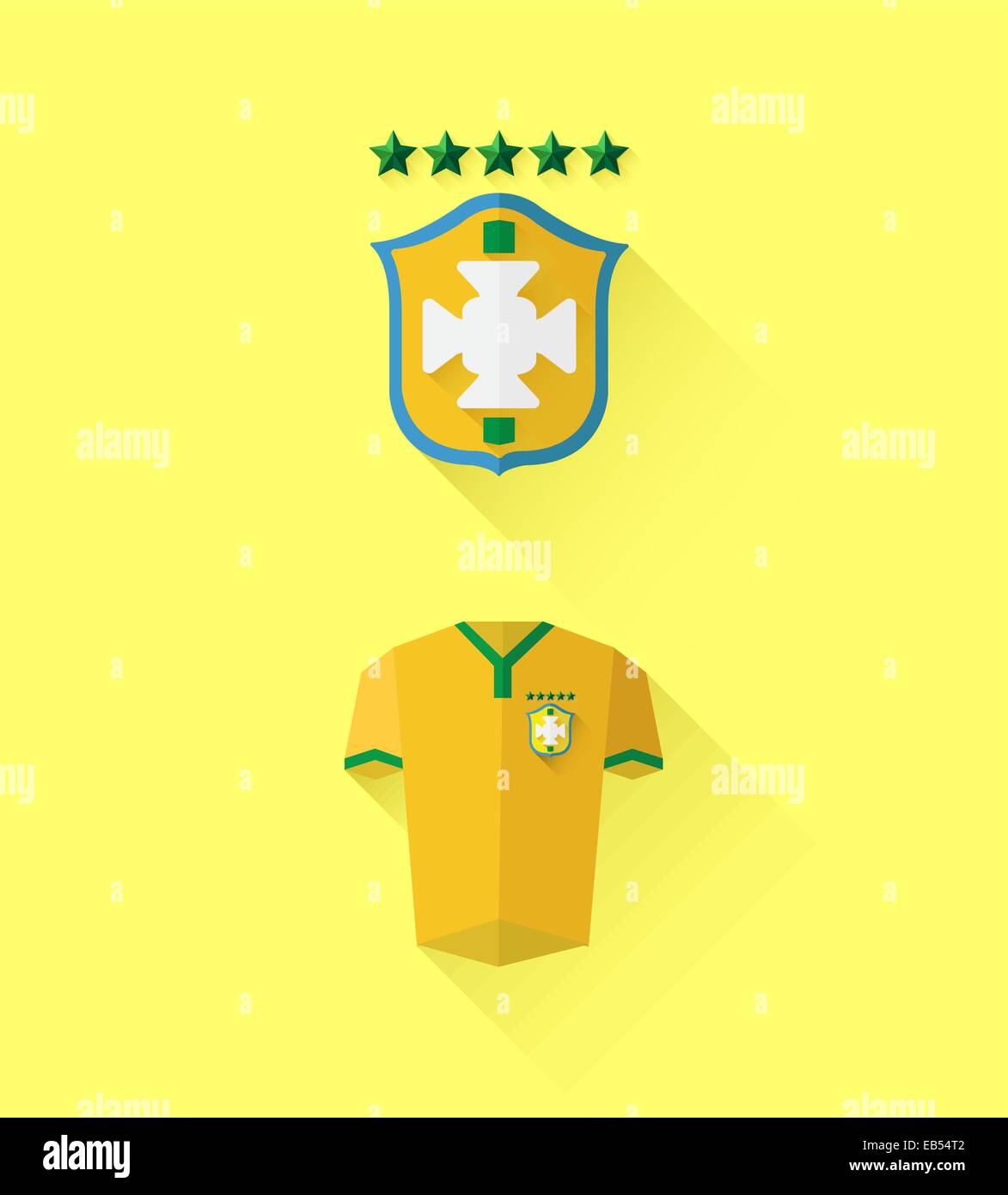 Brasil jersey e vettore di cresta Illustrazione Vettoriale