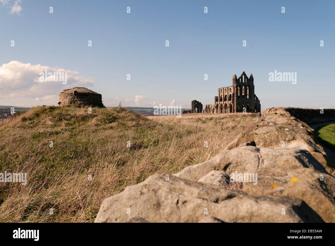 Whitby Abbey North Yorkshire England Regno Unito Foto Stock