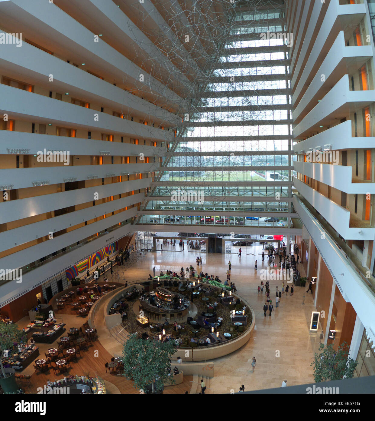 Il Sud Est Asiatico Singapore Marina Bay Sands Hotel Lobby Foto Stock