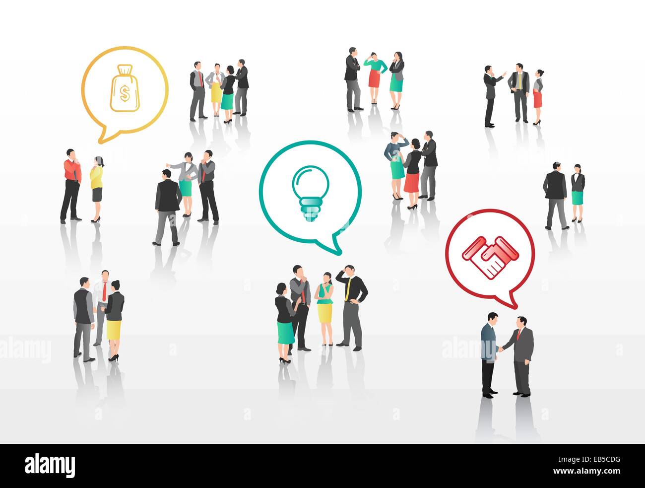 La gente di affari con il discorso di bolle Illustrazione Vettoriale