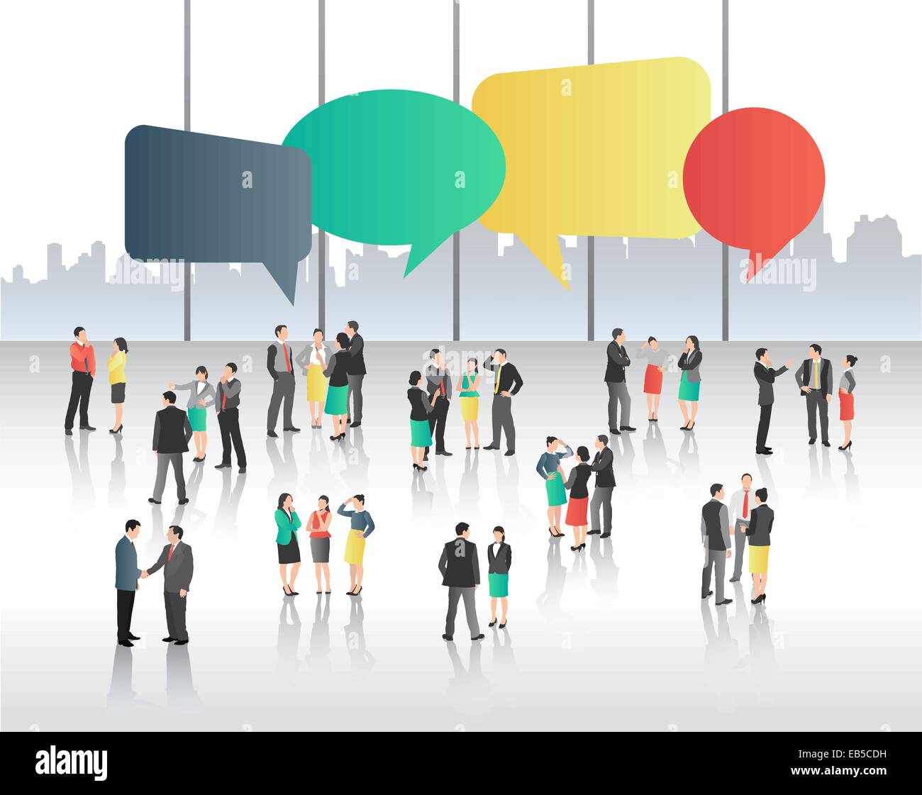 La gente di affari con il discorso di bolle Illustrazione Vettoriale