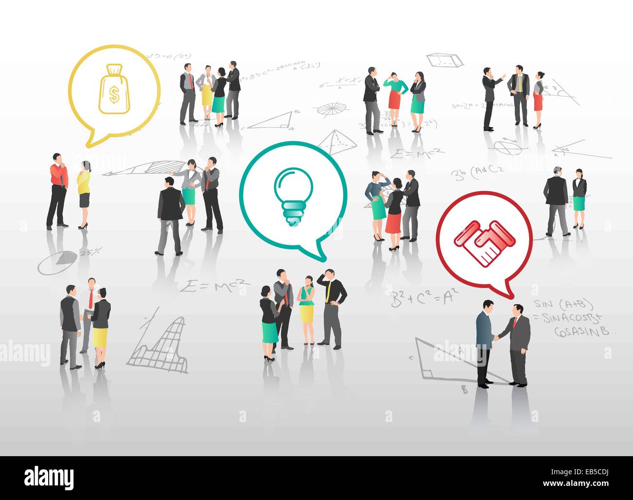 La gente di affari con il discorso di bolle Illustrazione Vettoriale