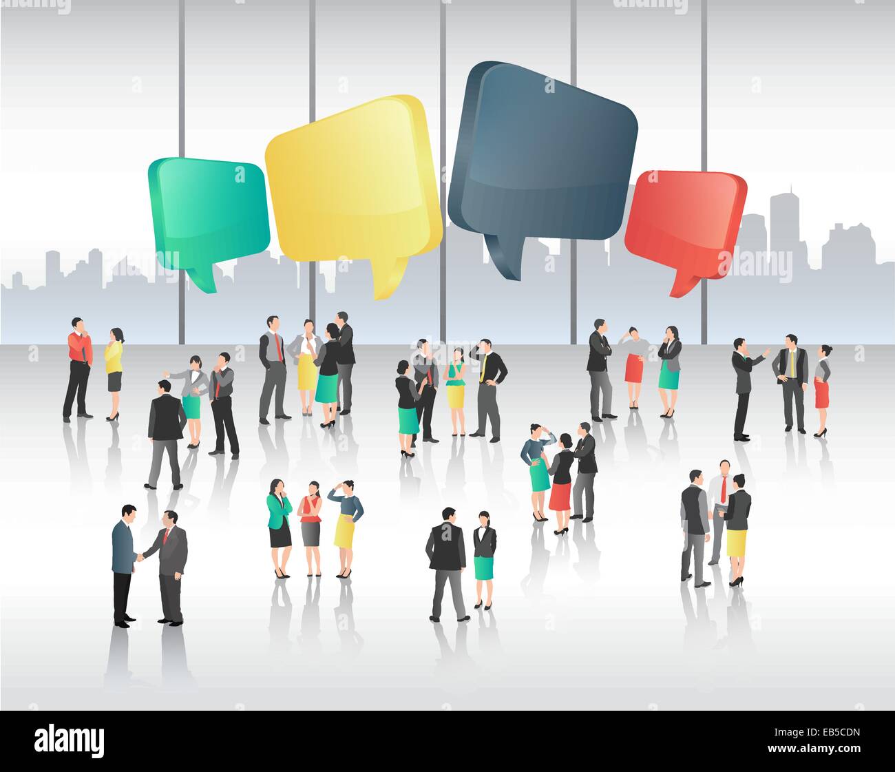 La gente di affari con il discorso di bolle Illustrazione Vettoriale