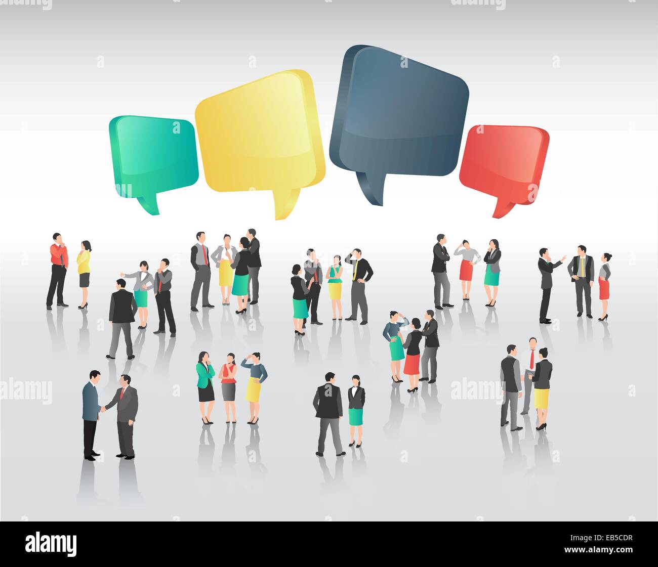 La gente di affari con il discorso di bolle Illustrazione Vettoriale