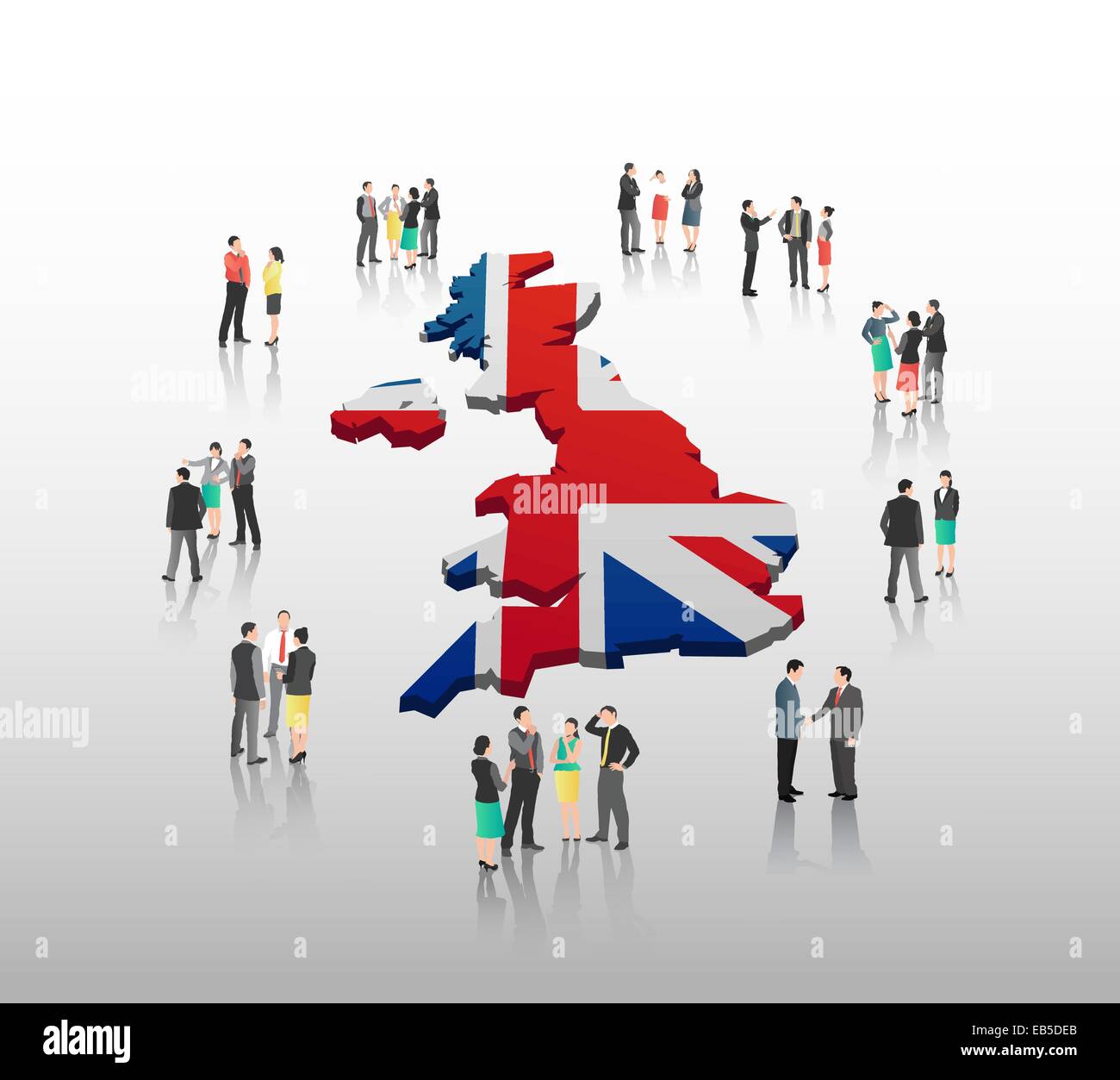 Le imprese britanniche di persone con vettore di bandiera Illustrazione Vettoriale