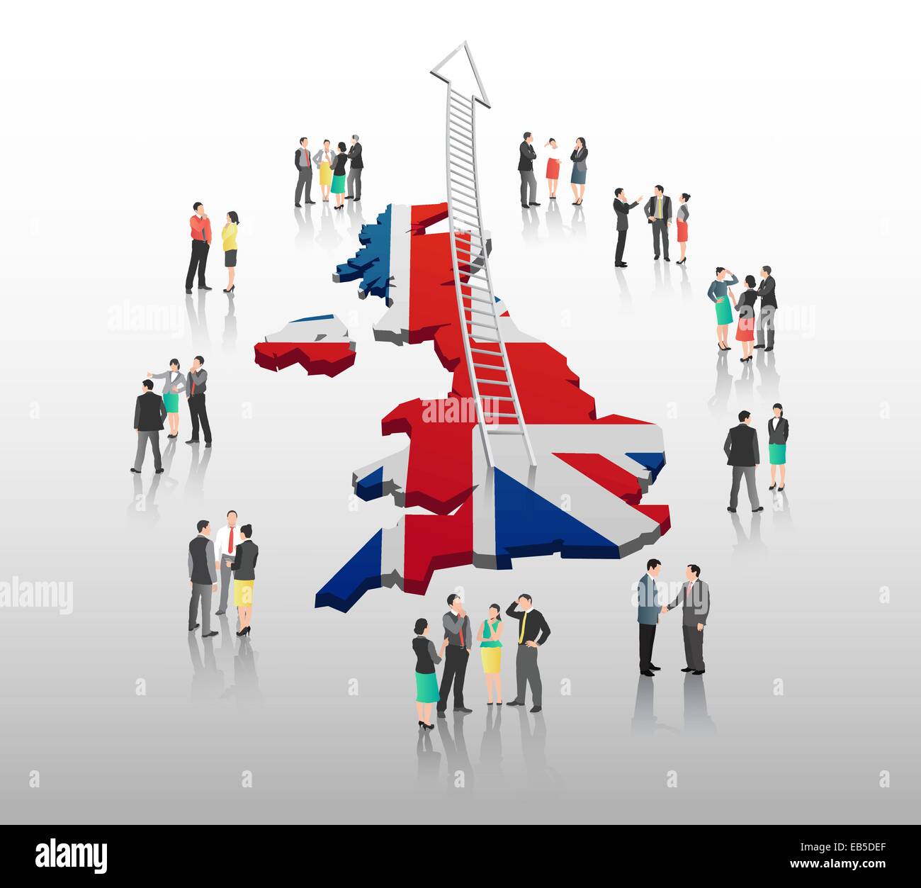 Le imprese britanniche di persone con vettore di bandiera Illustrazione Vettoriale