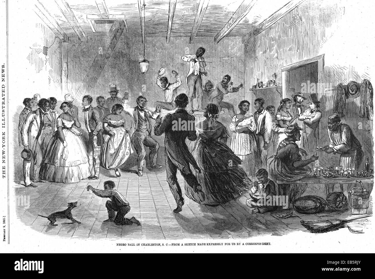 "NEGRO palla in Charleston, Carolina del Sud' dal New York illustrato News 9 Febbraio 1861 Foto Stock
