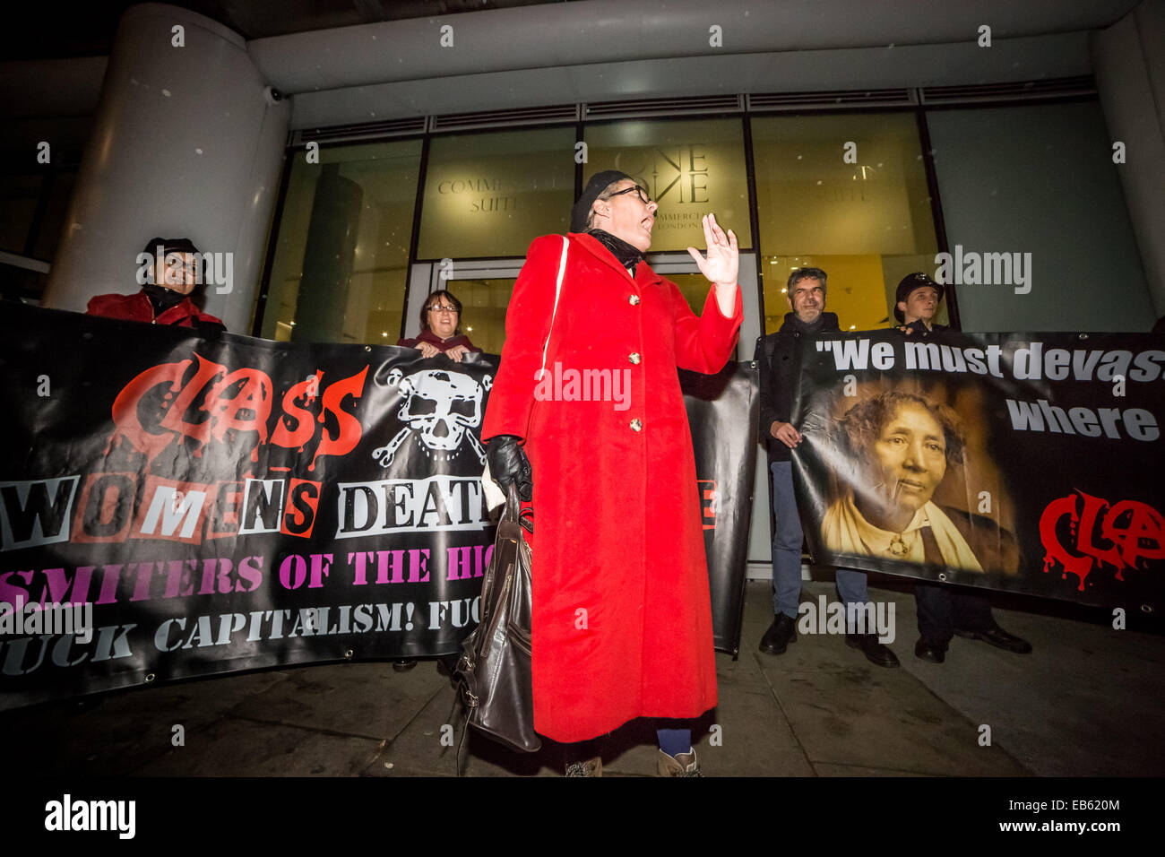 Londra, Regno Unito. 26 Nov, 2014. Guerra di classe "poveri" porta la segregazione di credito di protesta: Guy Corbishley/Alamy Live News Foto Stock