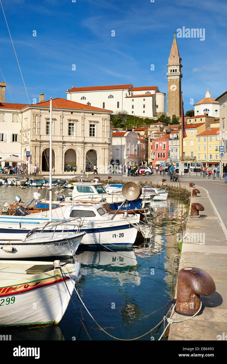 Marina a Pirano, Slovenia Foto Stock