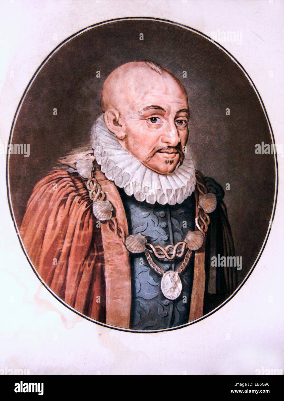 Michel Eyquem de Montaigne (28 febbraio 1533 - 13 settembre 1592) è stato uno dei più influenti scrittori del francese Foto Stock