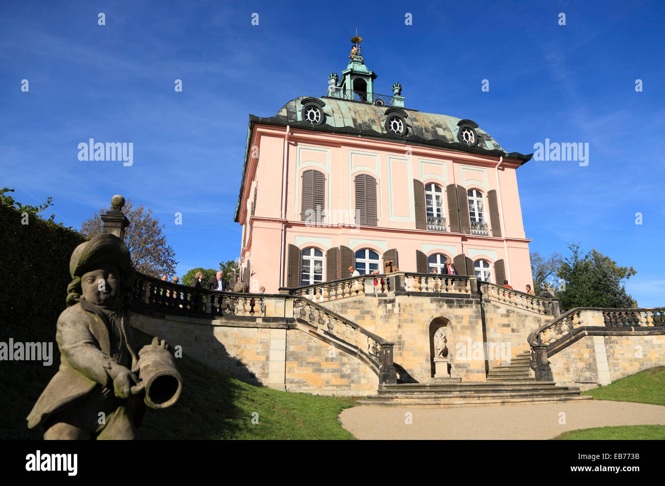 Piccolo castello di fagiano (Fasanenschloesschen) al castello di Moritzburg parco vicino a Dresda, Sassonia, Germania, Europa Foto Stock