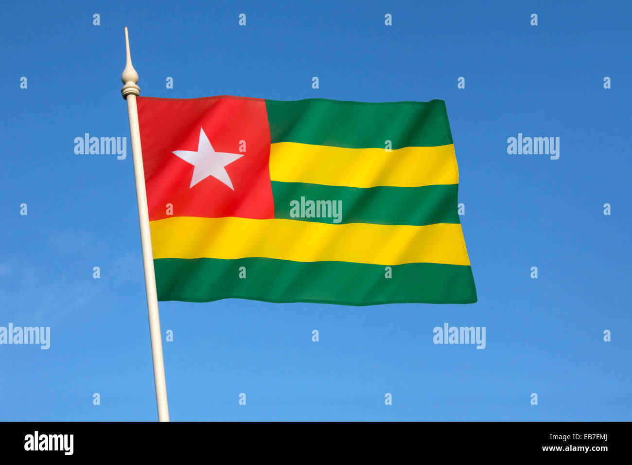 Bandiera del Togo - Africa occidentale Foto Stock