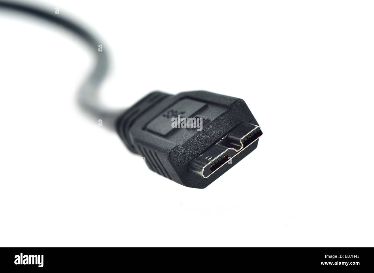 USB 3.0 tappo cavo isolato su bianco Foto Stock