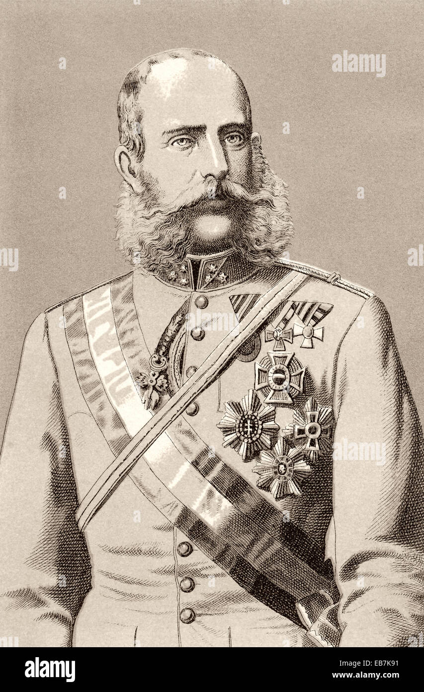 Franz Joseph I, o Francesco Giuseppe I, 1830 - 1916, l'imperatore d'Austria e Re apostolico di Ungheria, Presidente della tedesca Conf Foto Stock