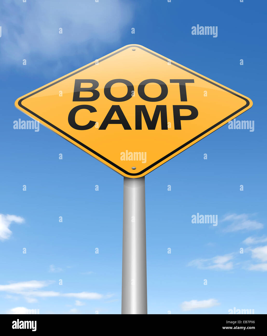 Boot camp concetto. Foto Stock