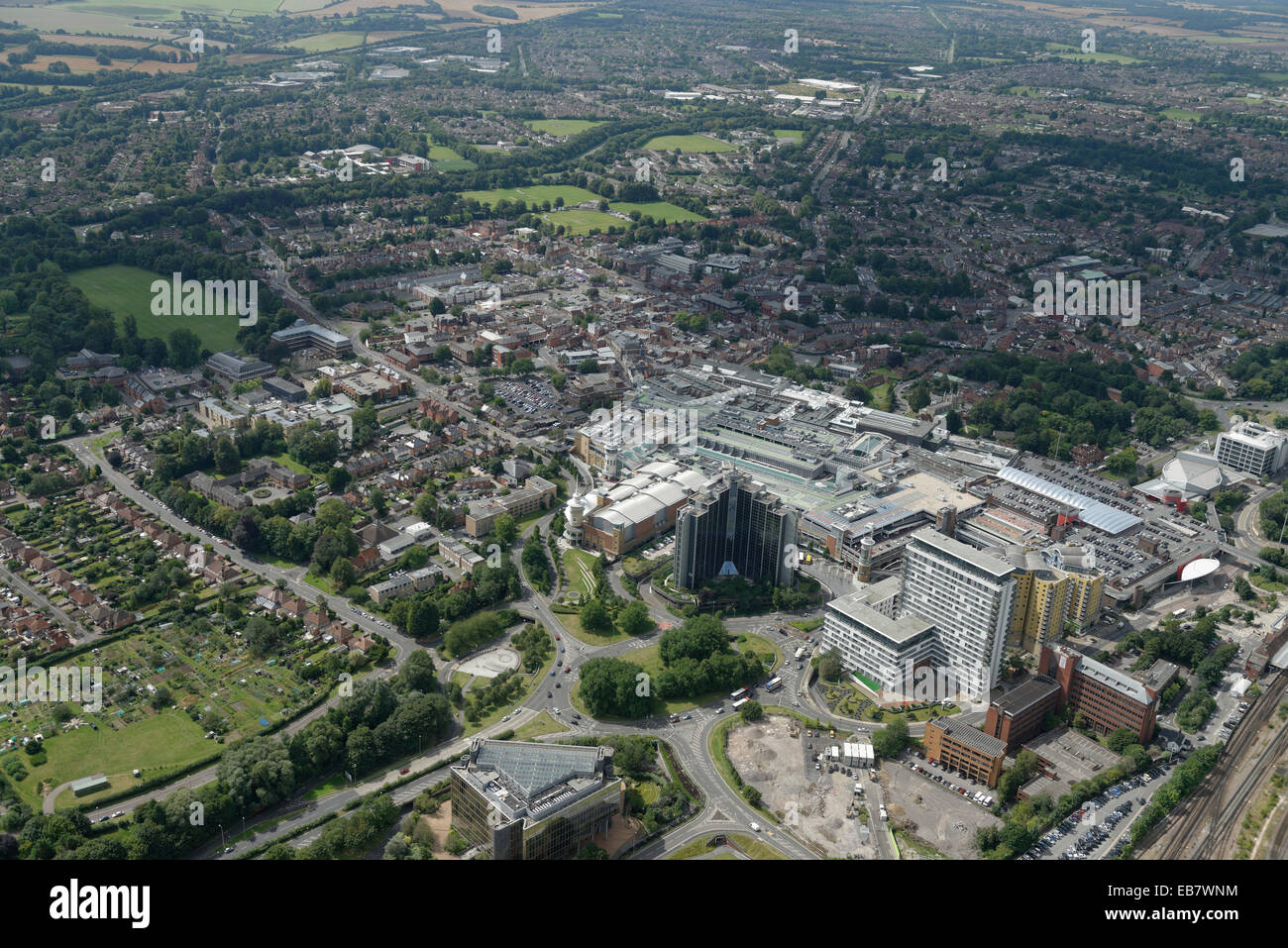 Una veduta aerea del centro di Milano. Una città in Hampshire, Inghilterra meridionale Foto Stock