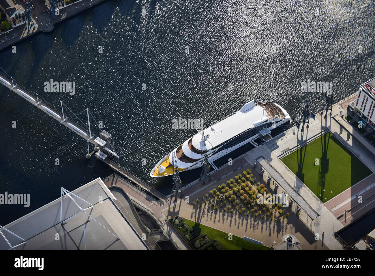 Una veduta aerea del Sunborn Yacht Hotel a Londra Foto Stock