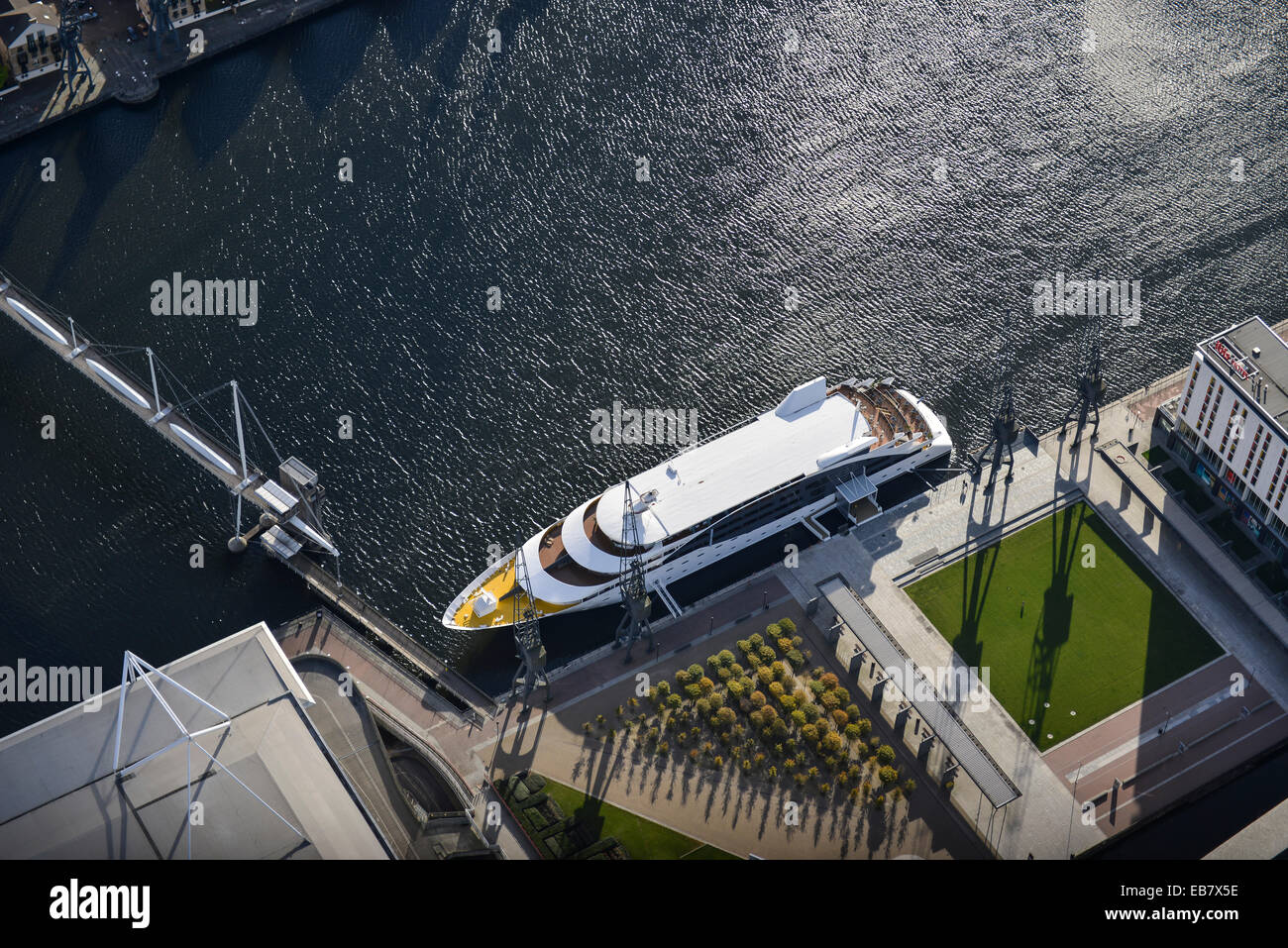 Una veduta aerea del Sunborn Yacht Hotel a Londra Foto Stock
