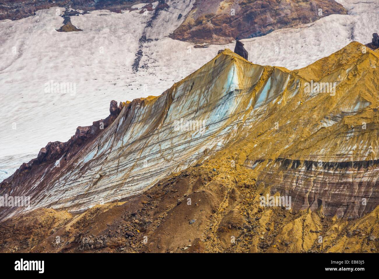 Penisola di Kamchatka - vulcano Mutnovsky - - Mutnovski - Estate - Agosto 2014 Foto Stock