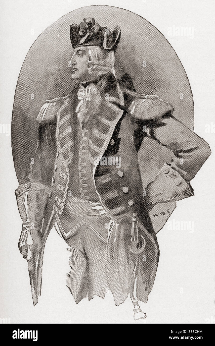 Generale Edward Braddock, 1695 - 1755. British comandante in capo per il 13 colonie all inizio della guerra French-Indian, 1754-1755. Foto Stock