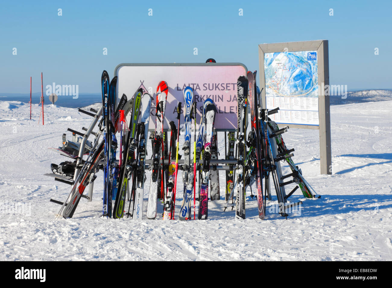 Finlandia ski center Pyhä, Lapponia Foto Stock