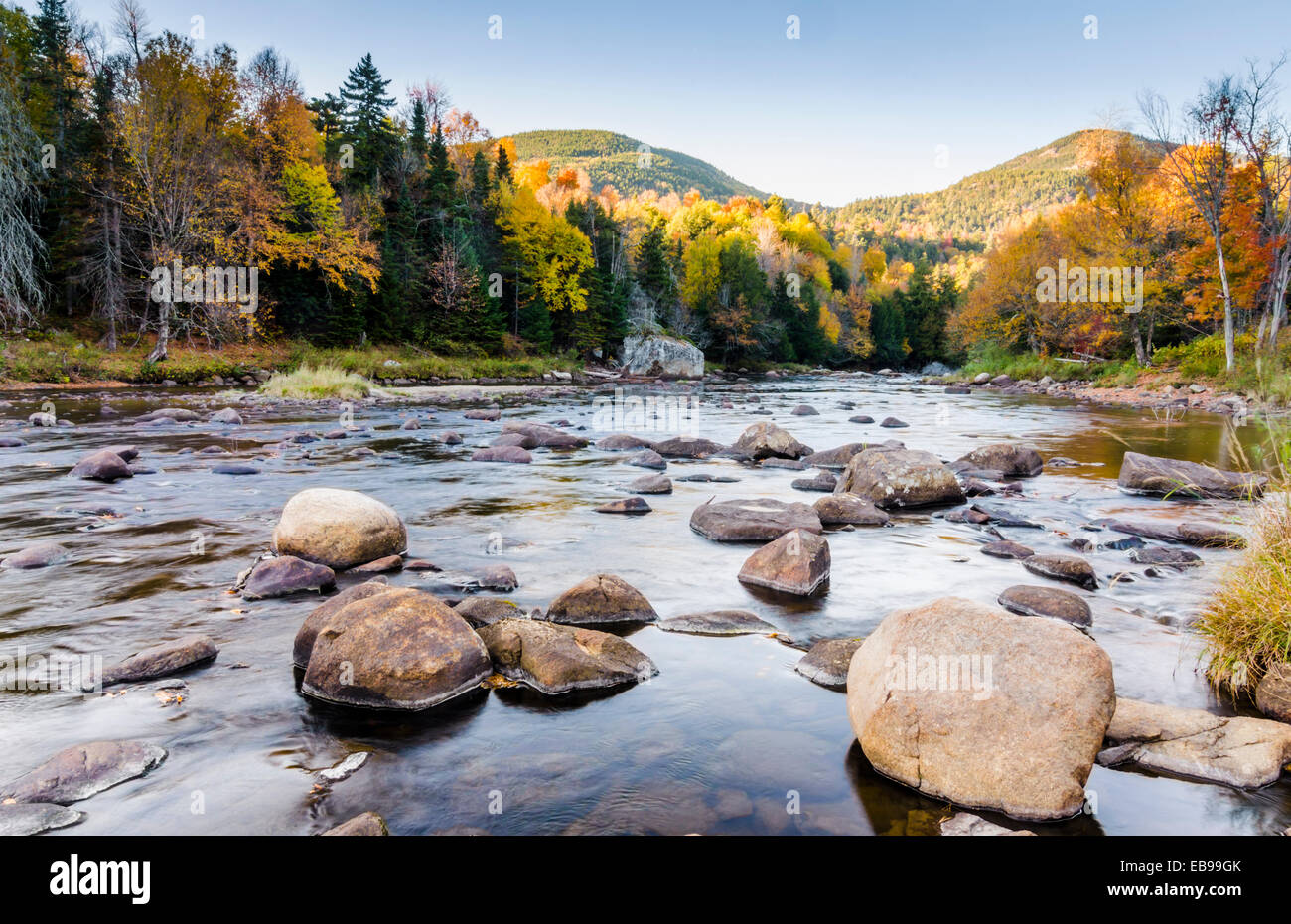 Il fiume Ausable nelle Montagne Adirondack Foto Stock