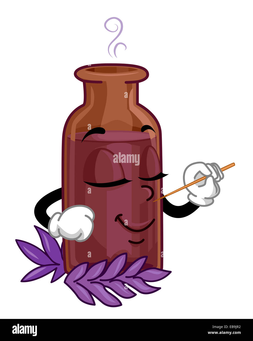 Illustrazione mascotte Organic profumo Foto Stock