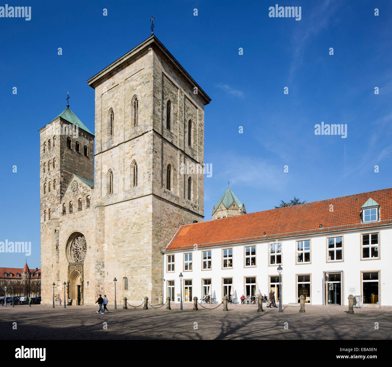 Cattedrale di San Pietro, Chiesa Cattedrale della diocesi di Osnabrück, Forum am Dom con Domschatzkammer tesoro del duomo, Foto Stock