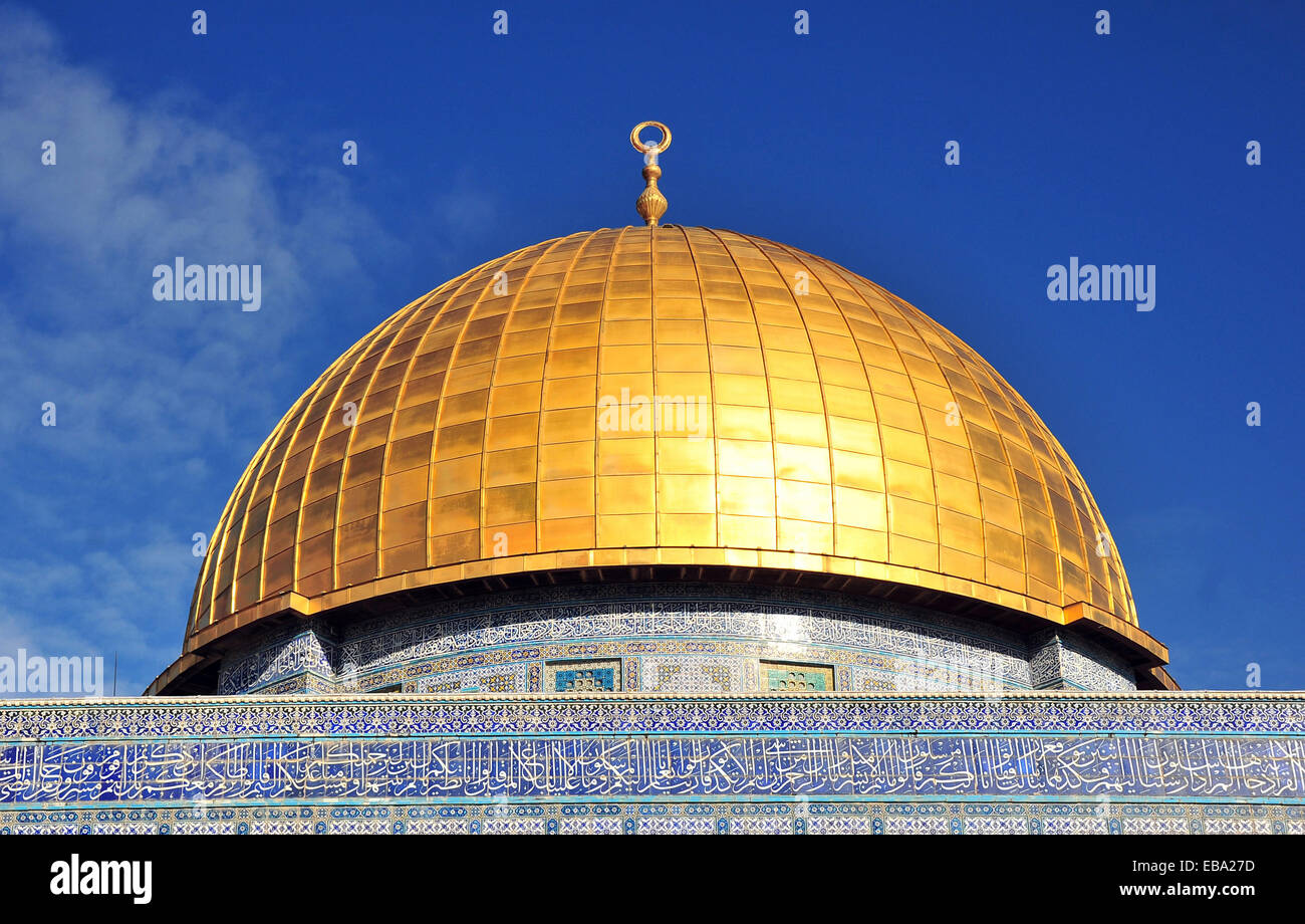 La Cupola della roccia, uno dei principali santuari dell Islam, il Monte del Tempio, la Città Vecchia di Gerusalemme, Israele Foto Stock