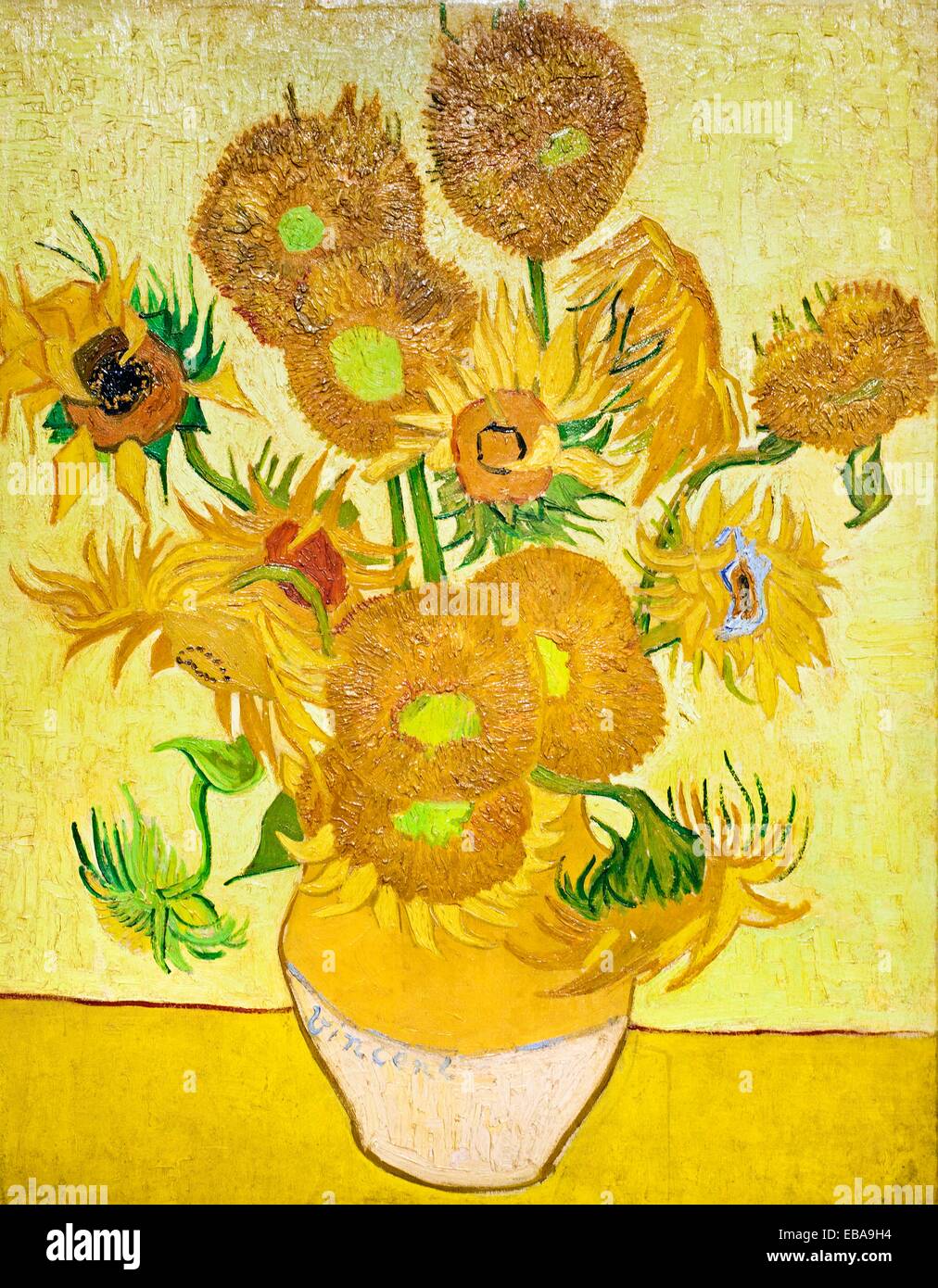 Girasoli 1889, Vincent Van Gogh 1853-1890, il Van Gogh Museum di Amsterdam, Paesi Bassi. Foto Stock
