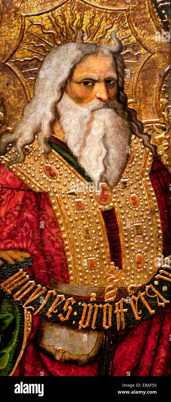 Mosè 1500 testamento della Bibbia cristiana Gascó Joan 1500-1529 Navarra Catalogna Spagna spagnolo Arte rinascimentale e barocca Foto Stock