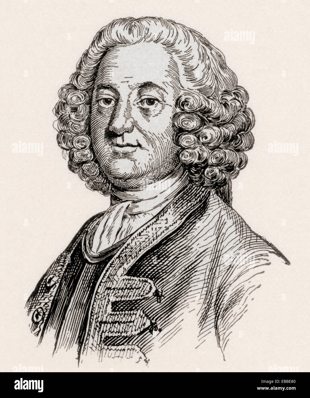 Sir William Johnson, 1° Baronet, c. 1715 -1774. Ufficiale anglo-irlandese dell'Impero Britannico. Foto Stock