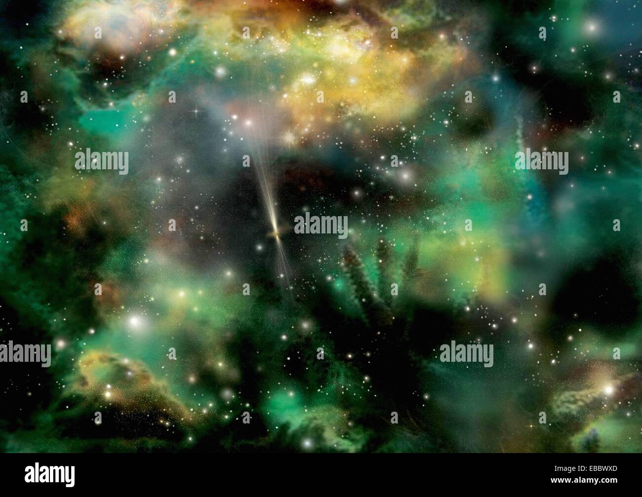 Gamma-ray burst sono l'universo più grandi esplosioni, in grado di produrre così tanta luce che ground-based telescopi facilmente Foto Stock