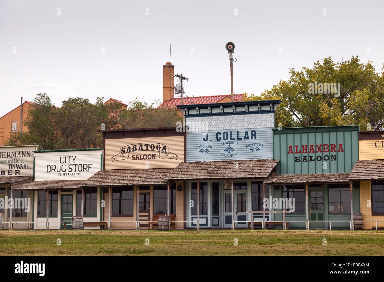 Faux vetrine occidentali, Dodge City, Kansas Foto Stock